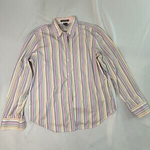 Lauren Ralph Lauren Women’s Size XL Striped Button Up Blouse Top